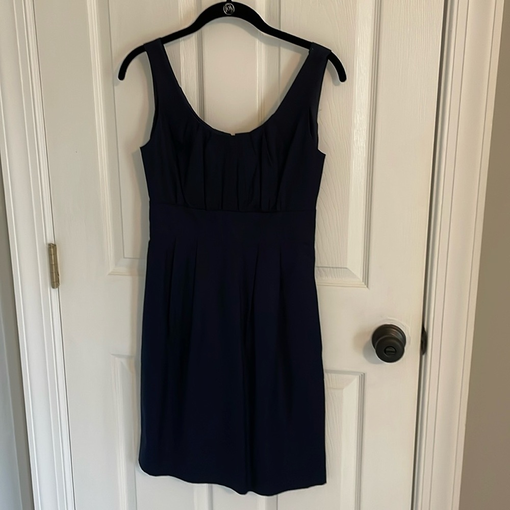 NWT J. Crew Factory Suiting Cotton Shift Dress in Navy, size 0